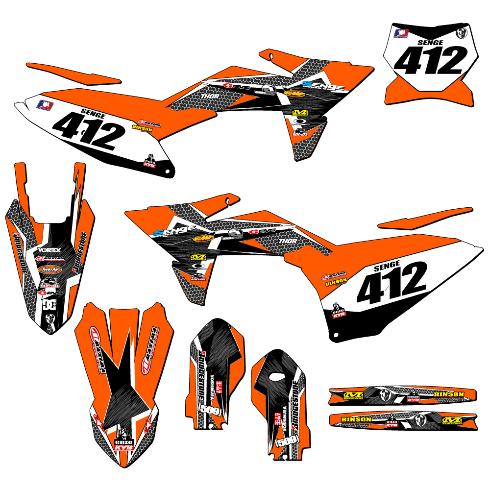 2025 SX 85 PODIUM Orange Senge Graphics Kit Compatible with KTM - Picture 8 of 10