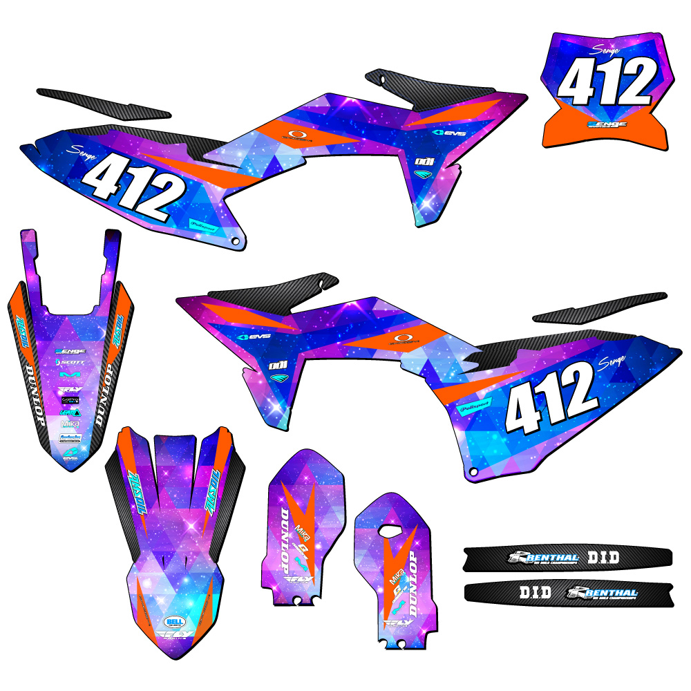 2025 SX 85 SPACE KADET Galaxy Senge Graphics Kit Compatible with KTM - Picture 8 of 10