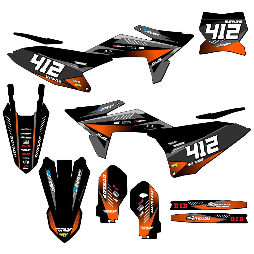 2025 SX 85 SURGE Black Senge Graphics Kit Compatible with KTM - Bild 8 von 10