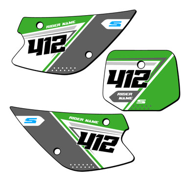 Kawasaki KX 85 Dirt Bike Number Plate Graphics - SG65 | SENGE GRAPHICS INC