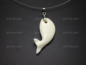 15x38mm Buffalo Bone Whale Designer Bead Pendant [z8497]