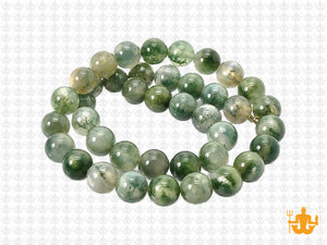 8mm Moss Agate Round Beads 15.5" natural [8d3]