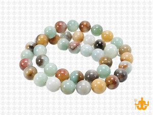 8mm Gold Black Amazonite Round Beads 15.5" natural [8r36]
