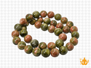 8mm Unakite Round Beads 15.5" natural [8b21]