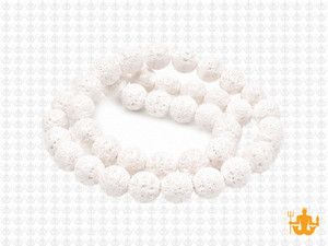 8mm Volcano White Lava Round Beads 15.5" natural [8kw]
