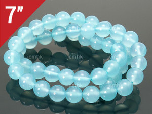 10mm Aqua Quartz Round Loose Beads About 7" synthetic [i10a70]