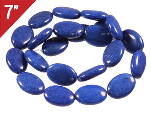13x18mm Lapis Jade Puff Oval Loose Beads 7" [is7b74-13]