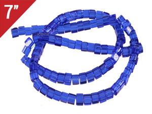 4x4mm Blue Quartz Cube Loose Beads 7" synthetic [iu71a36]