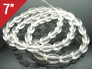6x12mm Crystal Rice Loose Beads 7" synthetic [iu73a5]