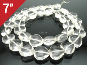 14mm Crystal Puff Heart Loose Beads 7" synthetic [iu85a5]