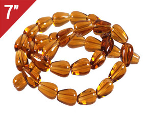 8x12mm Citrine Tear Drop Loose Beads 7" synthetic [iu88a7]