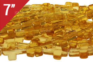 12x16mm Topaz Cross Loose Beads 7" synthetic [iu89a7]