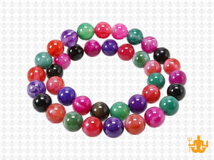 8mm Mix Banded Agate Round Beads 15.5" dyed [8f29]