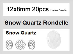 12x8mm White Opal Crystal Faceted Rondelle Loose Beads 20pcs. [iuc5b1]