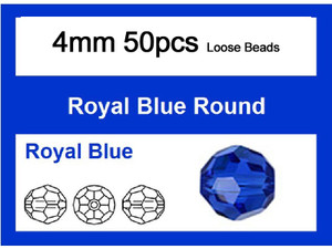 4mm Sapphire Crystal Faceted Round Loose Beads 50pcs. [iuc6a14]