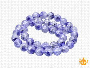 8mm Blueberry Quartz Round Beads 15.5" synthetic [8a42]