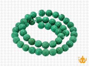 8mm Volcano Green Lava Round Beads 15.5" dyed [8kg]
