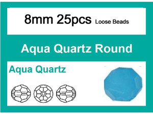 8mm Aqua Opal Crystal Round Loose Beads 25pcs. [iuc8b6]