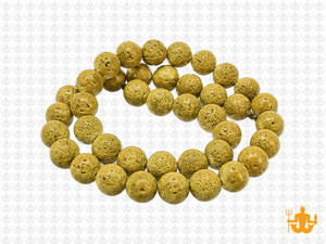 8mm Volcano Yellow Lava Round Beads 15.5" dyed [8ky]
