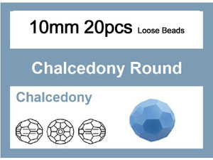 10mm Blue Opal Crystal Faceted Round Loose Beads 20pcs. [iuc9b4]