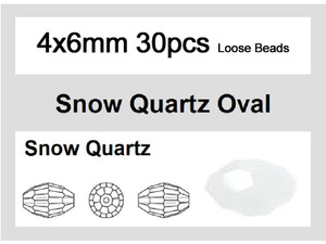 4x6mm White Opal Crystal Faceted Rice Loose Beads 30pcs. [iuc11b1]