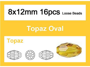 8x12mm Champagne Crystal Faceted Rice Loose Beads 16pcs. [iuc13a9]