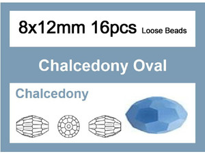 8x12mm Blue Opal Crystal Faceted Rice 32 Bead [iuc13b4]