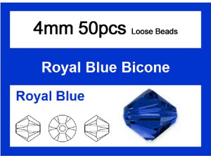 4mm Sapphire Crystal Faceted Bicone Loose Beads 50pcs. [iuc21a14]