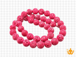 8mm Volcano Pink Lava Round Beads 15.5" dyed [8kf]