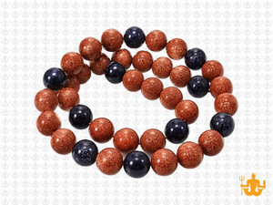 8mm Fusion Goldstone Round Beads 15.5" synthetic [8d26]