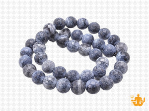 8mm Black Spider Agate Round Beads 15.5" natural [8f31k]