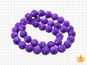 8mm Volcano Purple Lava Round Beads 15.5" dyed [8kp]