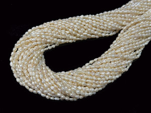 3-4mm Rice Freshwater Pearl 14-15" A Grade Lustre [p4b]