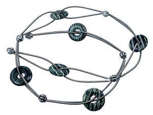 15mm Zebra Agate Donut Beads 15.5" natural [y901an]