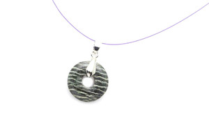 15mm Zebra Agate Donut Pendant 1pc. [y901ap]