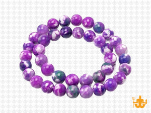 8mm Purple Dot Agate Beads 15.5" dyed [8g5p]