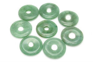 25mm Aventurine Donut Beads 2pcs. [y912c]