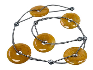 20mm Golden Jade Donut Beads 15.5" natural [y914bn]