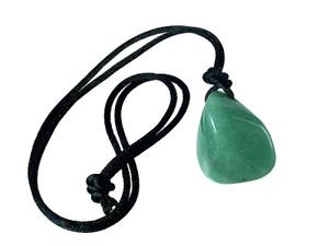 25x36mm Green Aventurine Pendant with Satin Black Cord 36" [y915br]