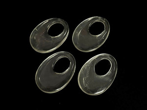 25x35mm Rock Crystal Oval Hoop Beads 2pcs. [y923c]