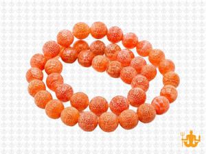 8mm Orange Spider Agate Round Beads 15.5" dyed [8f31h]