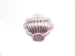 925 Sterling Silver 28x30mm Faceted Amethyst Clasp For Endless Neaklce [y807f]