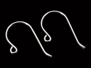 925 Sterling Silver 22mm French Hook Earwires 2pcs. [y703b]