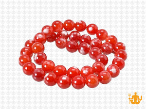 8mm Red Dot Agate Beads 15.5" dyed [8g5r]