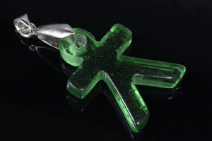 22x28mm Rec.Green Quartz Boy Pendant [y219b]