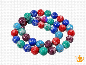 8mm mix Sea Sediment Round Beads 15.5" dyed [8r55x]