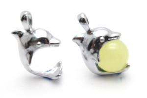 25mm Jumping Dolphin Pendant With 12mm New Jade Ball [y745-c64]