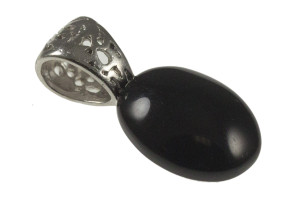 12x16mm Black Onyx Oval Cabochon 5pcs. [y849a]