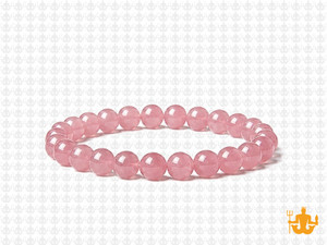 6mm Rose Quartz Elastic Bracelet 7.5" dyed [b2b1]