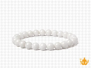 6mm White Jade Elastic Bracelet 7.5" natural [b2b40]